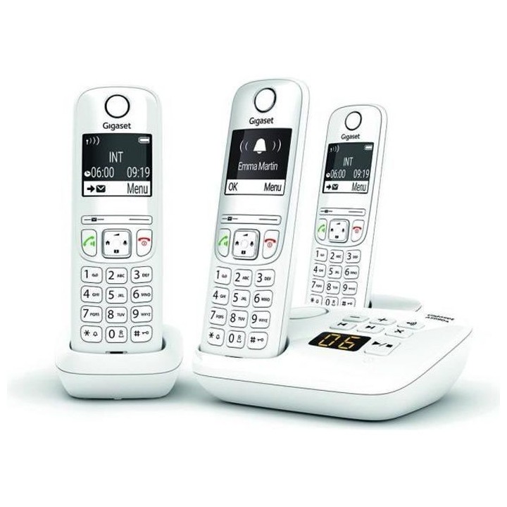 GIGASET Téléphone Fixe AS690 A Trio Blanc