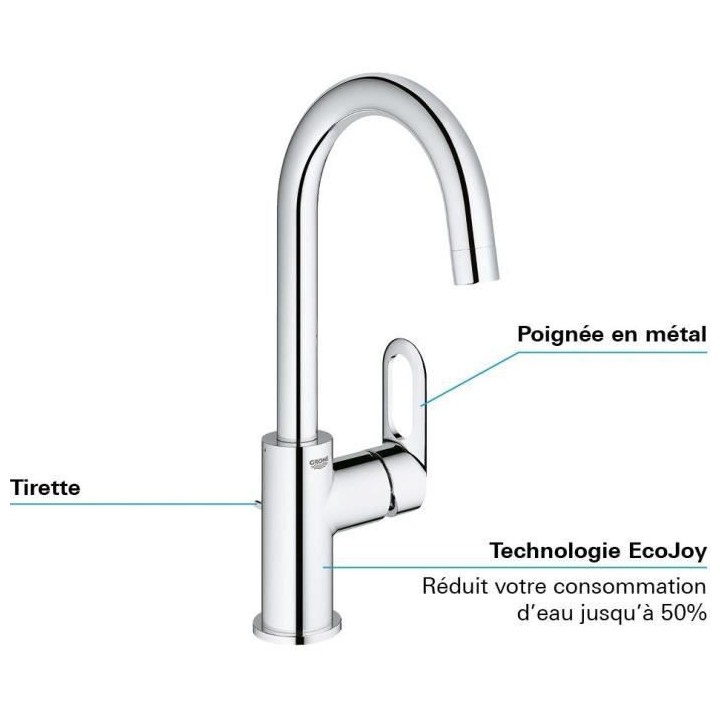 GROHE Mitigeur monocommande Lavabo, robinet de lavabo Taille L, 237800