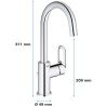 GROHE Mitigeur monocommande Lavabo, robinet de lavabo Taille L, 23780000