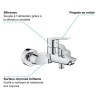 GROHE Mitigeur monocommande Bain /Douche Start, robinet avec inverseur, mousseur économique d'eau, rosace incluses, chromé, 23