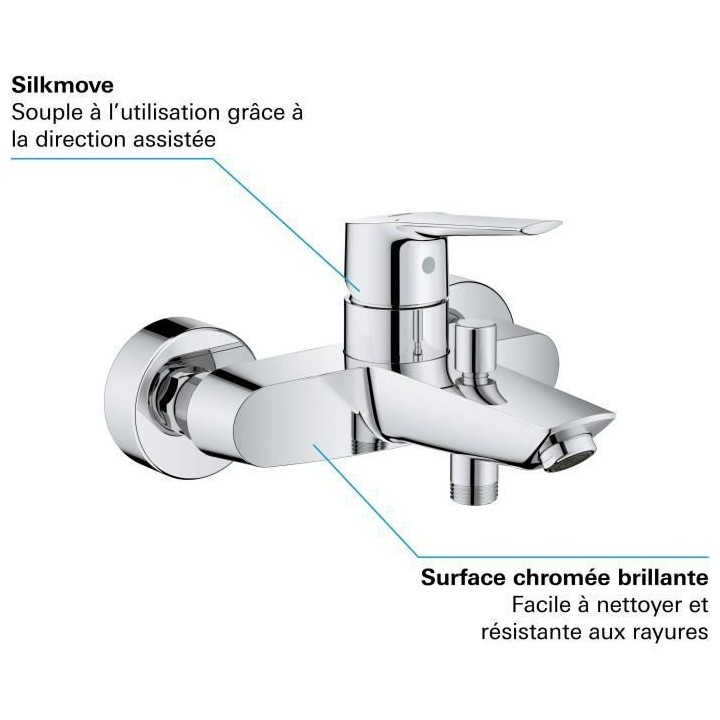 GROHE Mitigeur monocommande Bain / Douche Start avec inverseur, robine