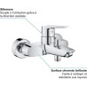 GROHE Mitigeur monocommande Bain / Douche Start avec inverseur, robinet avec mousseur économique d'eau, chromé, 24206002