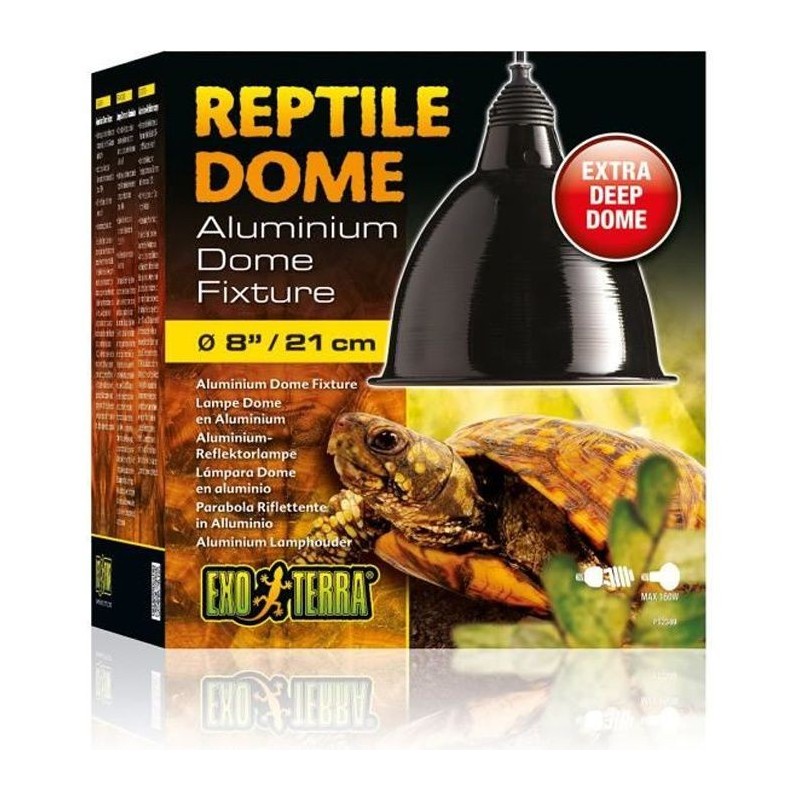 EXO TERRA Lampe Dôme a réflecteur en aluminium L - Pour reptiles