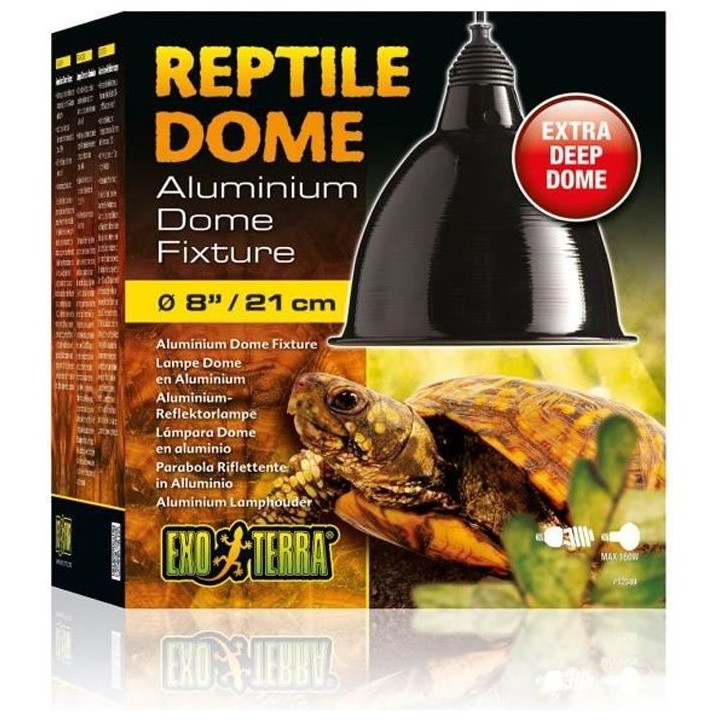 EXO TERRA Lampe Dôme a réflecteur en aluminium L - Pour reptiles