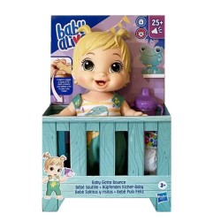 BABY ALIVE - Bébé sautille avec + de 25 effets sonores, tenue de grenouille - Boit et fait pipi - cheveux blonds - des 3 ans