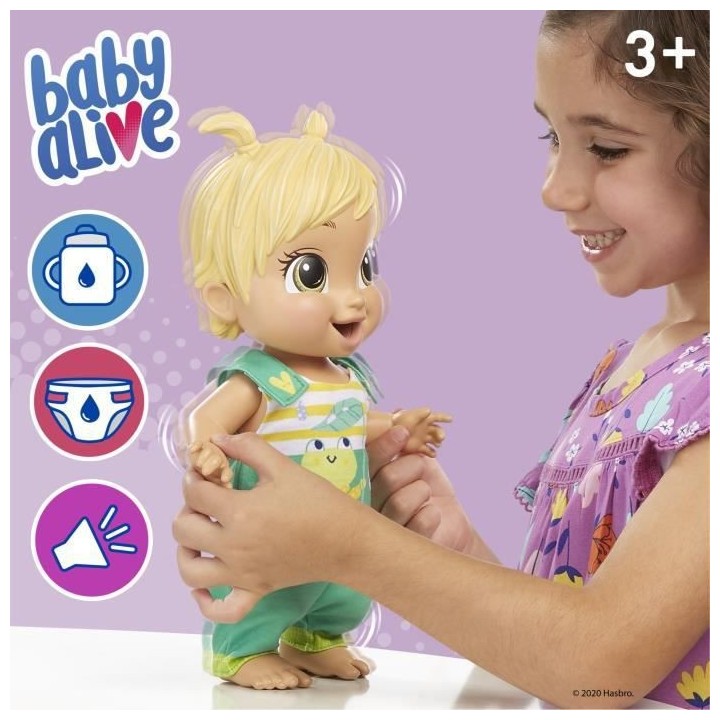 BABY ALIVE - Bébé sautille avec + de 25 effets sonores, tenue de gre