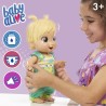 BABY ALIVE - Bébé sautille avec + de 25 effets sonores, tenue de grenouille - Boit et fait pipi - cheveux blonds - des 3 ans