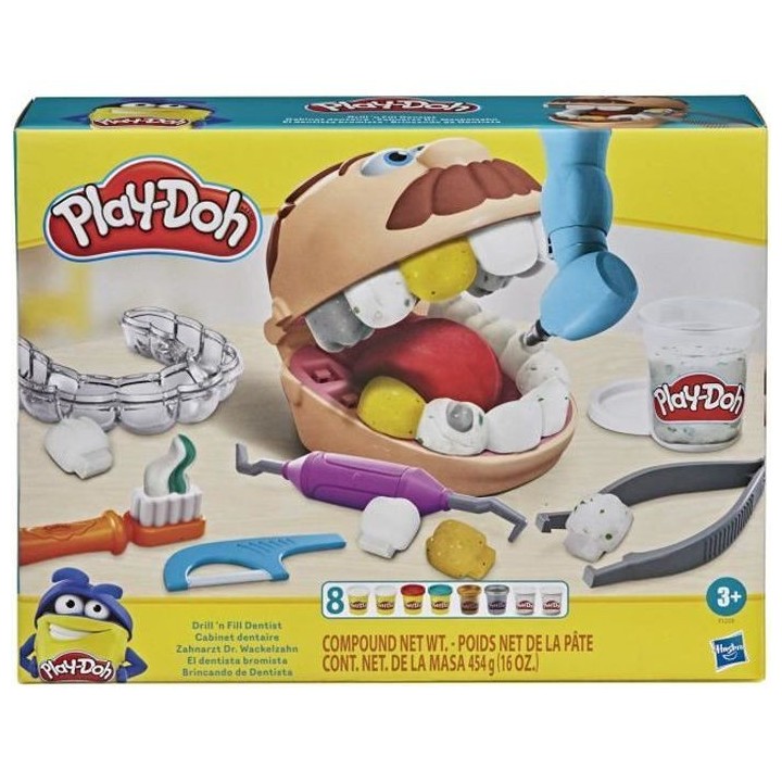 Play-Doh Cabinet dentaire pour enfants avec 8 Pots de pâte a modeler