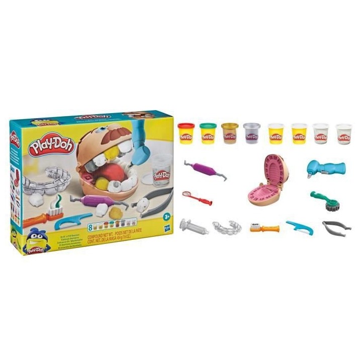 Play-Doh Cabinet dentaire pour enfants avec 8 Pots de pâte a modeler