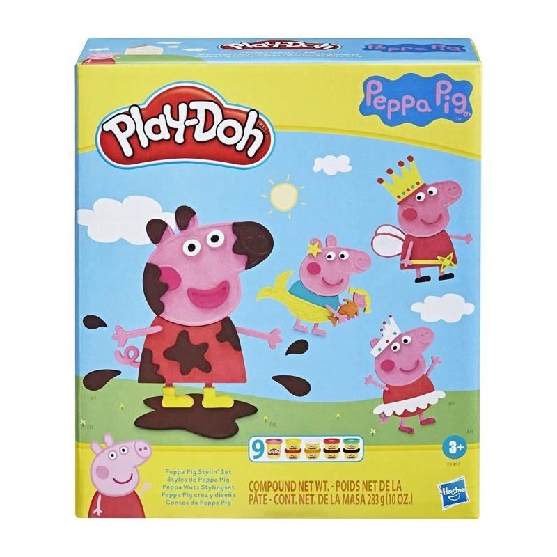 PLAY-DOH - Styles de Peppa Pig avec 9 Pots de pâte a modeler atoxique - 11 accessoires - jouet pour enfants - des 3 ans