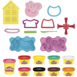 PLAY-DOH - Styles de Peppa Pig avec 9 Pots de pâte a modeler atoxique - 11 accessoires - jouet pour enfants - des 3 ans