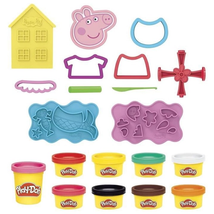 PLAY-DOH - Styles de Peppa Pig avec 9 Pots de pâte a modeler atoxique