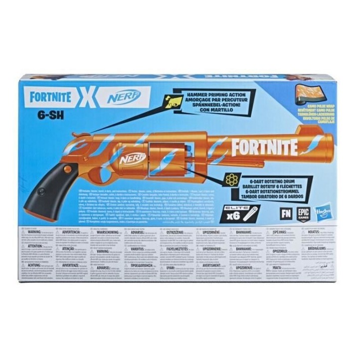 NERF - Fortnite - Blaster 6 -SH avec revetement Camo Pulse - mécanism