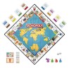 Monopoly Voyage autour du monde, jeu de societe, des 8 ans, avec pions-tampons encreurs et plateau effaçable a sec