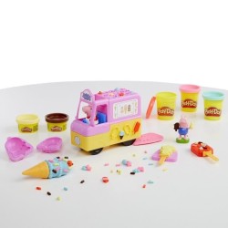 Play-Doh Peppa et le camion de glaces - Figurines Peppa et George et 5 pots de pâte a modeler