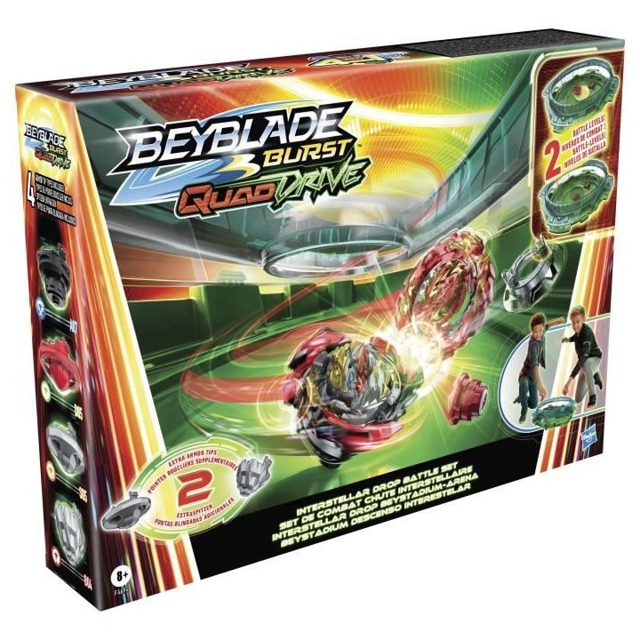 Beyblade Burst QuadDrive Set de combat Interstellar Drop, arene Beysta