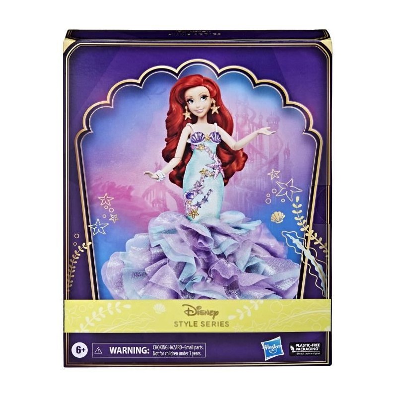 Disney Princesses Style Series poupée mannequin Ariel, collection Deluxe avec accessoires, jouet Disney, des 6 ans