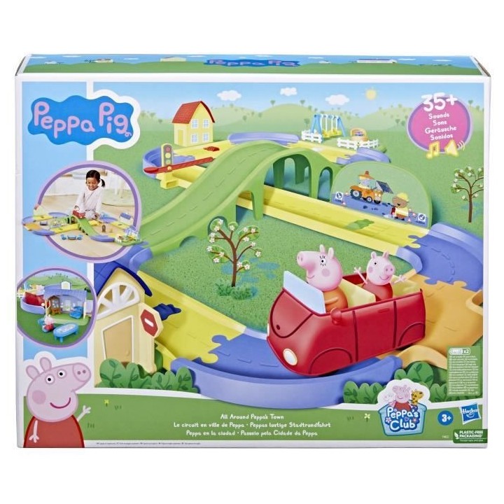 Peppa Pig Le circuit en ville de Peppa avec route modulable, inclut v