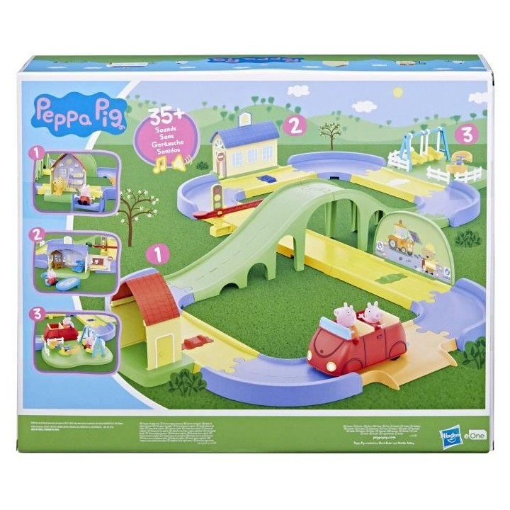 Peppa Pig Le circuit en ville de Peppa avec route modulable, inclut v