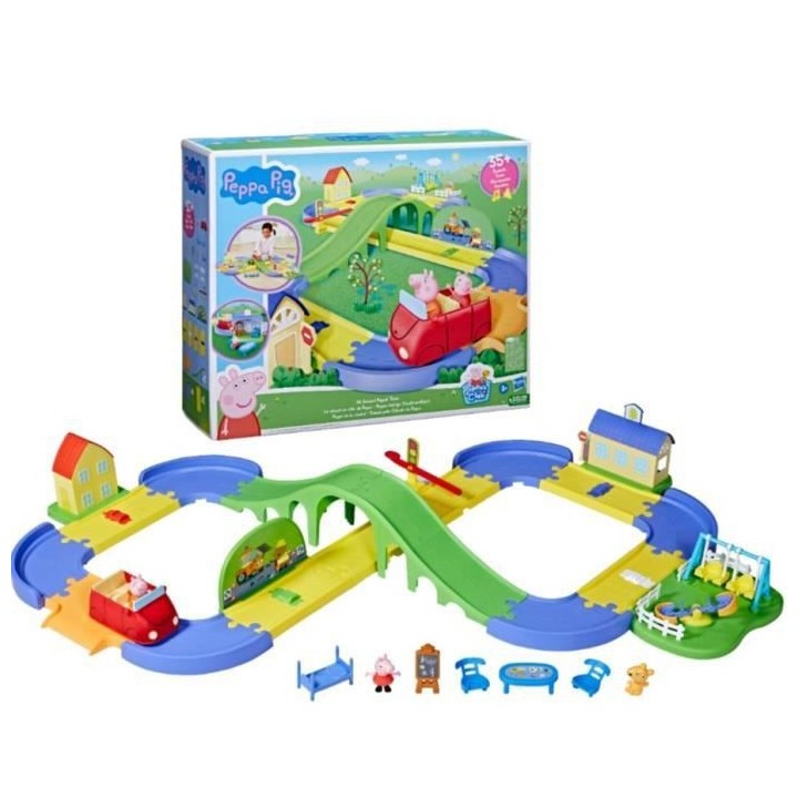 Peppa Pig Le circuit en ville de Peppa avec route modulable, inclut v