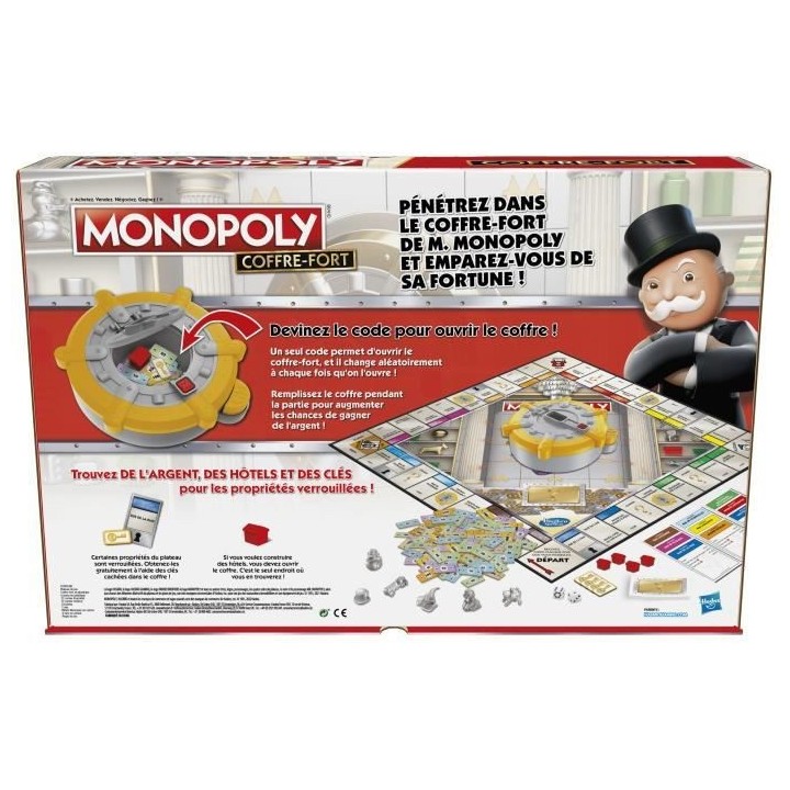 Monopoly Coffre-fort, jeu de plateau pour la famille et les enfants, 2