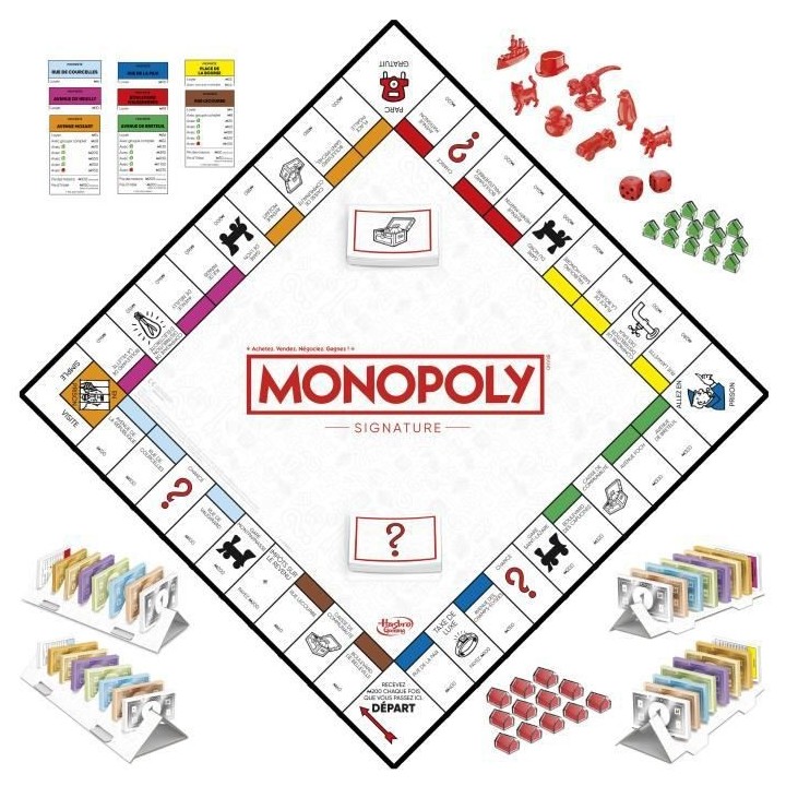 Monopoly Signature, jeu de plateau pour enfants, jeu de societe des 4