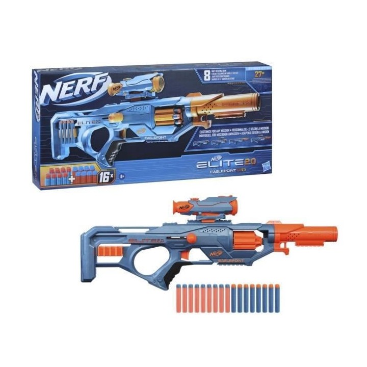 NERF - Elite 2.0 - Blaster Eaglepoint RD-8, barillet 8 fléchettes, vi