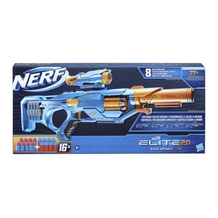 NERF - Elite 2.0 - Blaster Eaglepoint RD-8, barillet 8 fléchettes, vi
