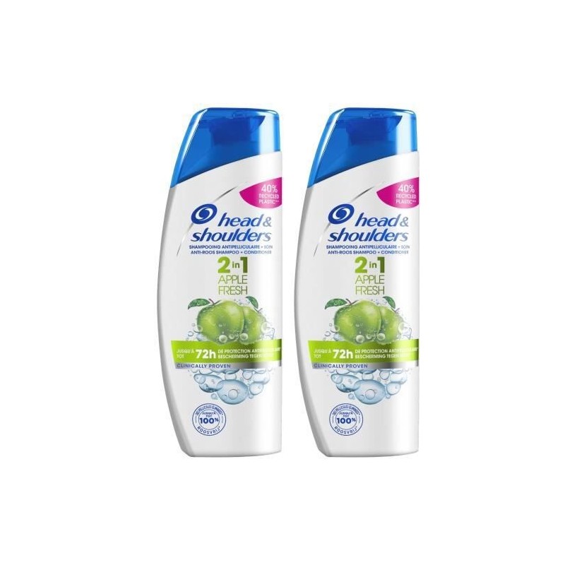 LOT DE 2 - Head & Shoulders Apple Fresh 2 en 1 Shampoing 270 mL