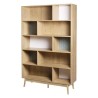 Bibliotheque GARDENIA - Décor Chene et vert - L 120 x P 35 x H 187 cm