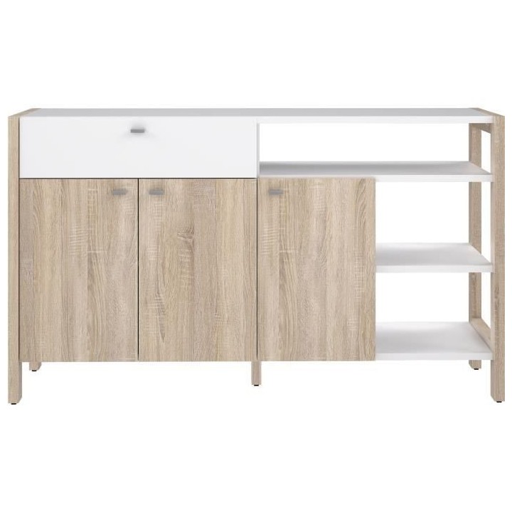 Buffet HOYVIK 3 portes- 2 tablettes, 1 tioir, 3 niches - 155,7 cm - D
