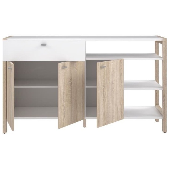 Buffet HOYVIK 3 portes- 2 tablettes, 1 tioir, 3 niches - 155,7 cm - D