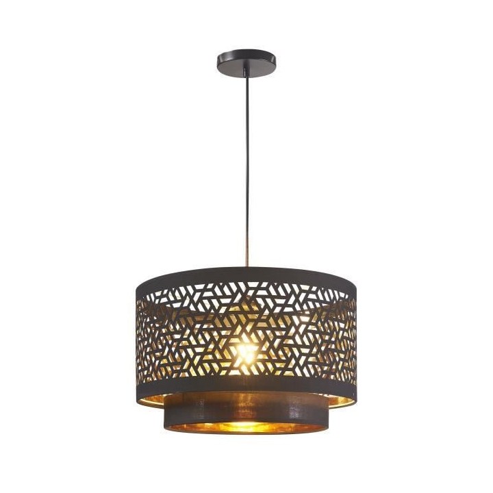Suspension double perforée Mikado 2 - 40 x 25cm - Noir et doré - ID