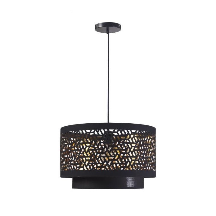 Suspension double perforée Mikado 2 - 40 x 25cm - Noir et doré - ID