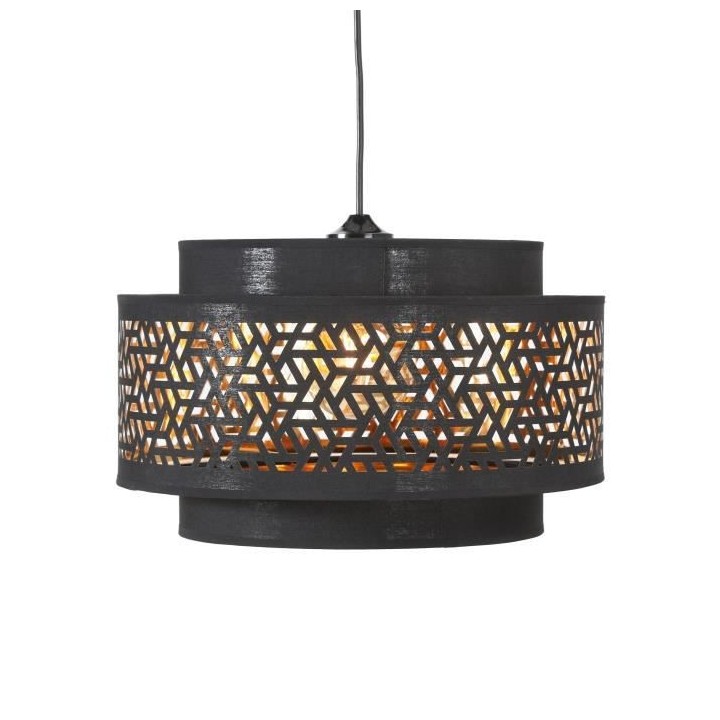 Suspension double perforée Mikado 3 - 40 x 25cm - Noir et doré - ID