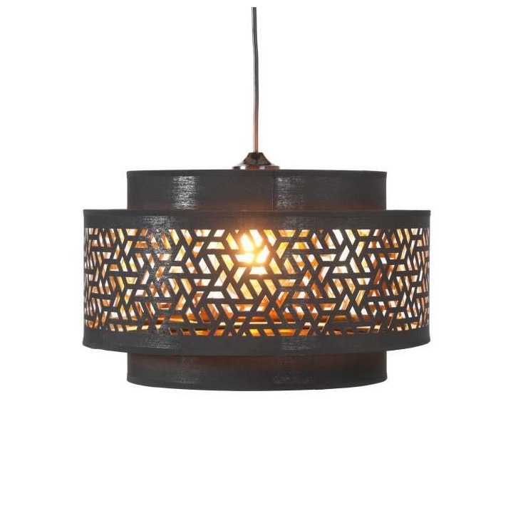 Suspension double perforée Mikado 3 - 40 x 25cm - Noir et doré - ID