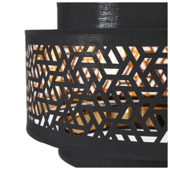 Suspension double perforée Mikado 3 - 40 x 25cm - Noir et doré - ID