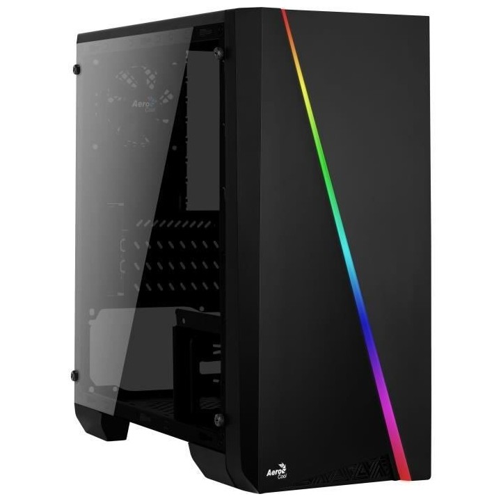 AEROCOOL BOITIER PC Cyclon Mini - RGB Mini Tour - Noir - Verre trempé