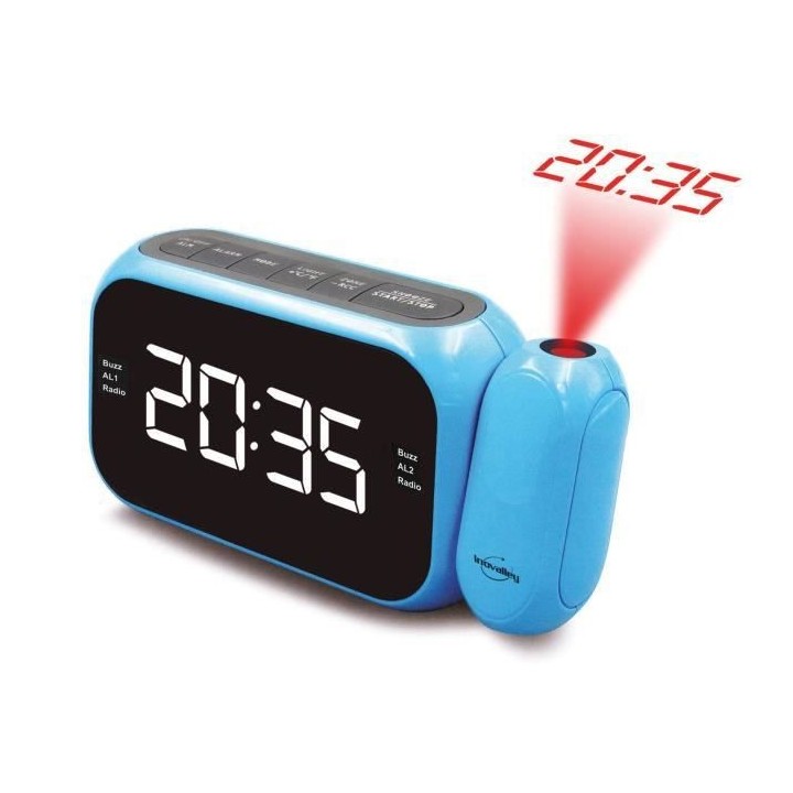 INOVALLEY RP211C Radio réveil projecteur Bleu
