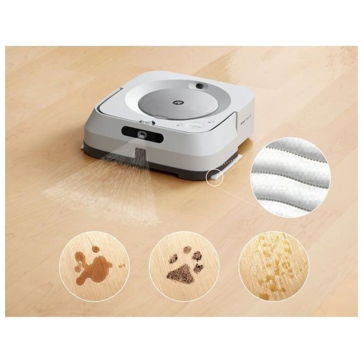 iRobot Braava Jet m6134 Robot laveur de sols - Connecté WiFi - Pulvé