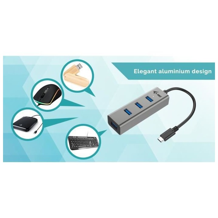 i-tec - USB-C Métal 4-Port USB HUB