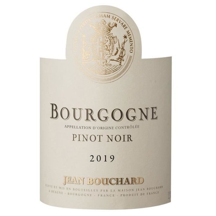 Jean Bouchard 2019 Pinot Noir - Vin rouge de Bourgogne