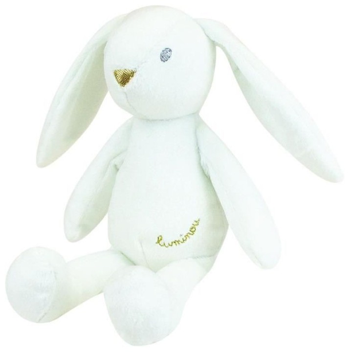 JEMINI Luminou Lapin blanc Peluche lumineuse naturelle fonctionne sans