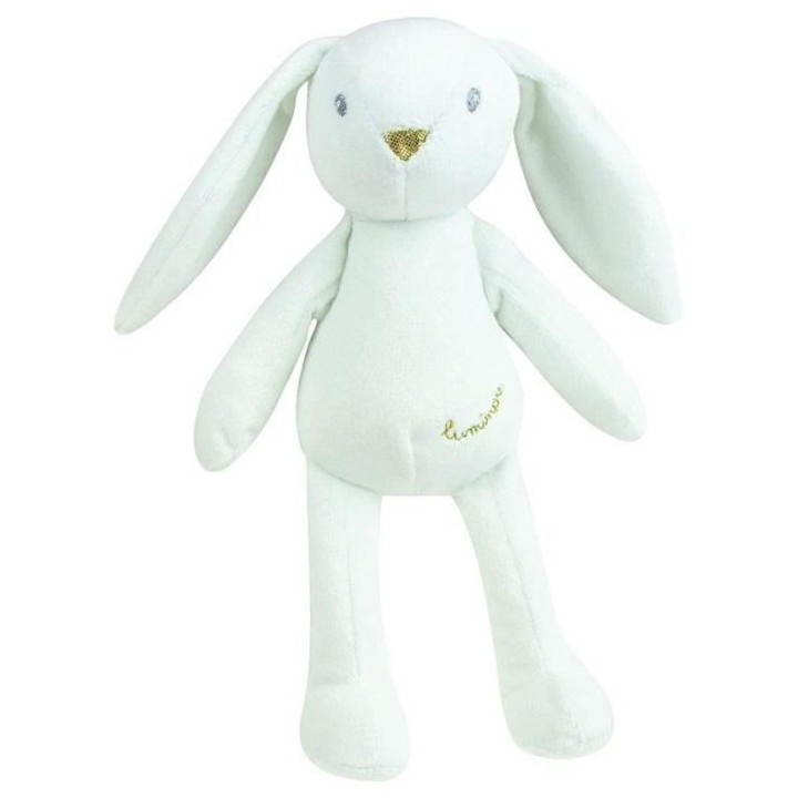 JEMINI Luminou Lapin blanc Peluche lumineuse naturelle fonctionne sans