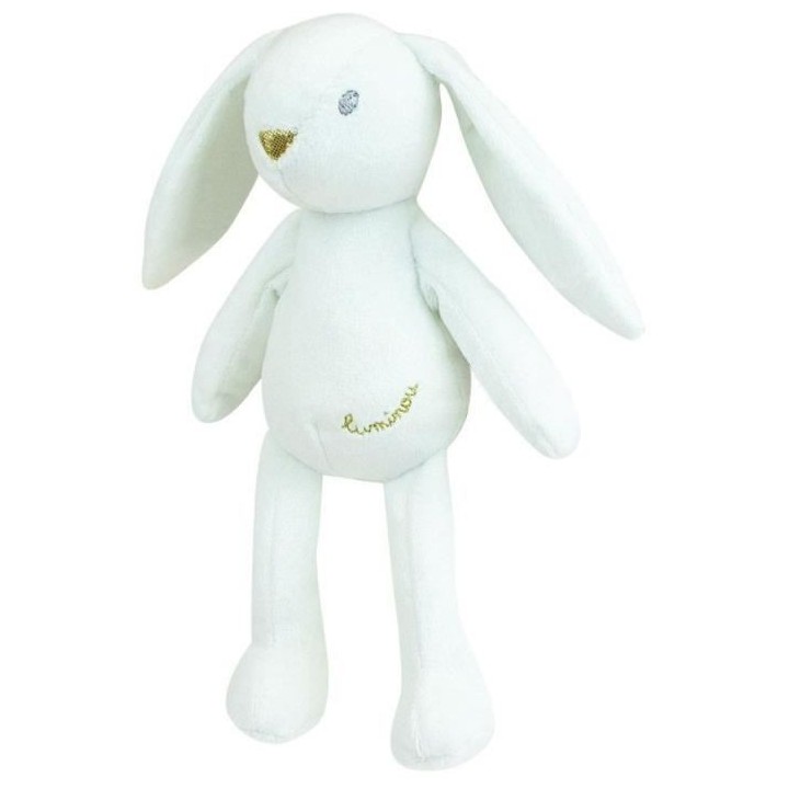 JEMINI Luminou Lapin blanc Peluche lumineuse naturelle fonctionne sans