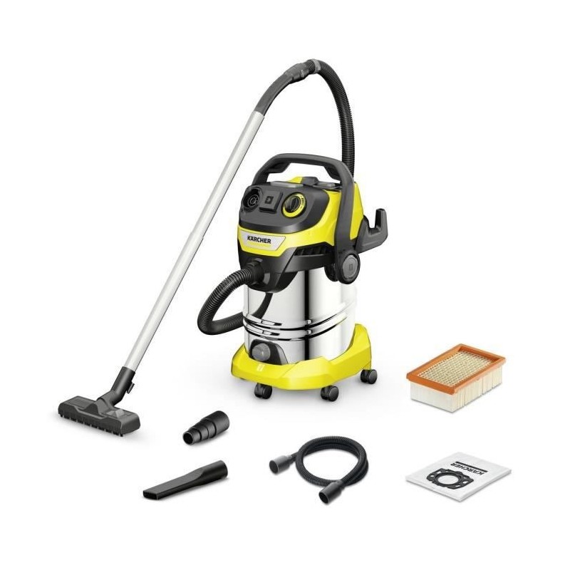 Aspirateur eau et poussiere KARCHER WD 6 P S V-30/8/35/T - Cuve inox 30 L - 1300W (Prise électroportative et fonction souffleri