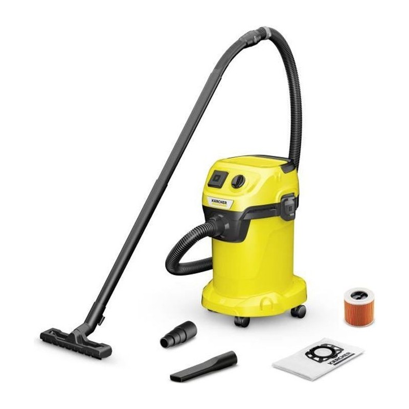 Aspirateur eau et poussiere KARCHER WD 3 P V-19/4/20 - Cuve polypropylene 19 L - 1000W (Prise électroportative)