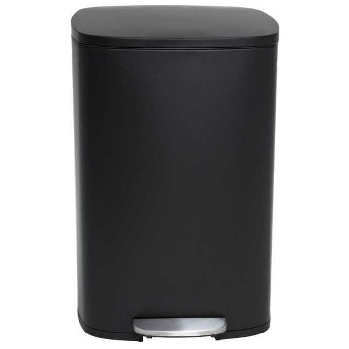 KITCHEN MOVE Poubelle de cuisine a pédale - Inox brossé Noir mat - 5