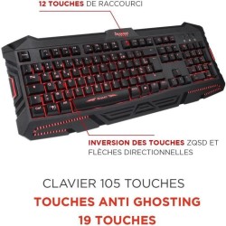 Pack 3 en 1 Konix Drakkar PK-30 : Clavier + Souris + Tapis de souris