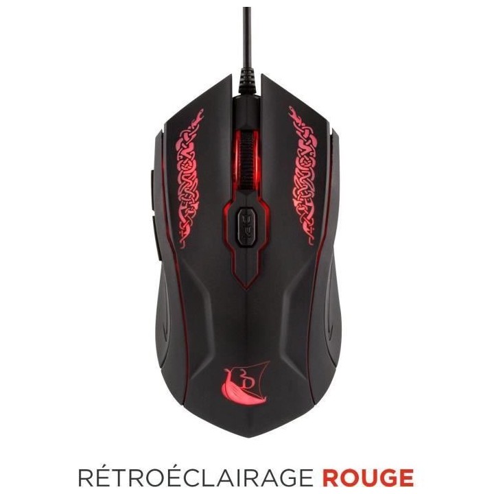 Pack 3 en 1 Konix Drakkar PK-30 : Clavier + Souris + Tapis de souris